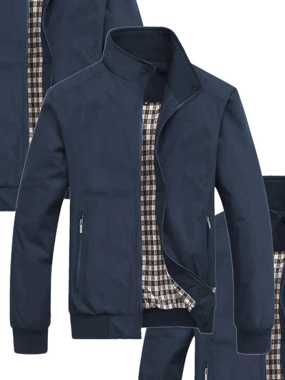 Men’s Plus-Size College-Style Jacket – Trendy Casual Outerwear for Spring & Autumn, Fashionable Everyday Coat