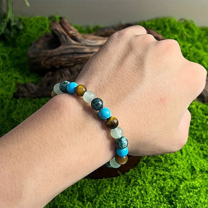 Pulsera de Cuentas de Piedra Natural – Pulsera de Cristal Simbólica para Mujeres y Hombres, Protección Espiritual, Amor Propio y Regalo de Joyería de Moda