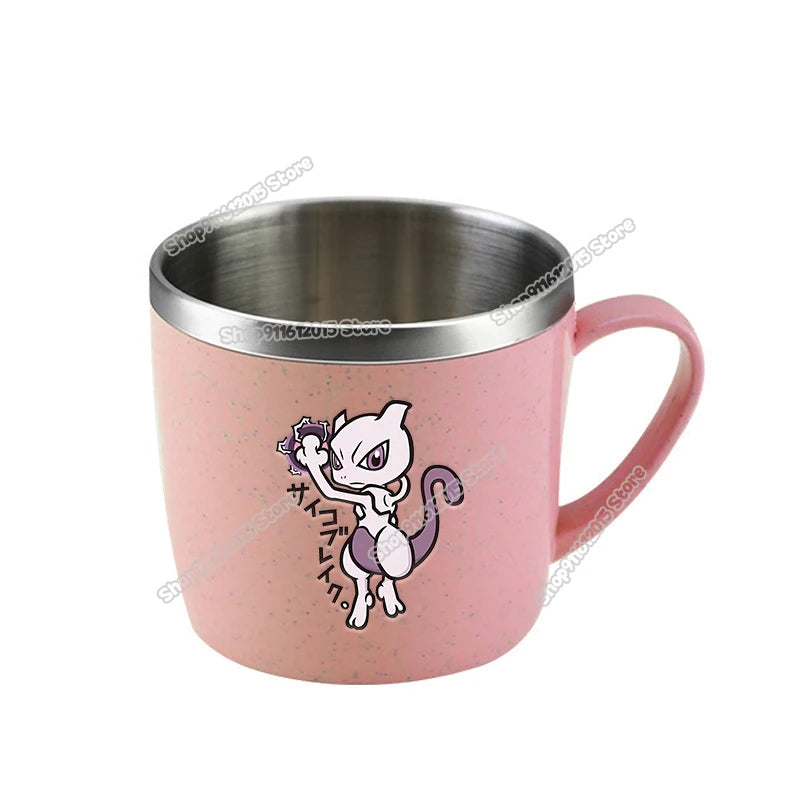 Pokémon Stainless Steel Mug – Pikachu, Snorlax & Eevee Cartoon Drink Cup
