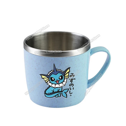 Pokémon Stainless Steel Mug – Pikachu, Snorlax & Eevee Cartoon Drink Cup