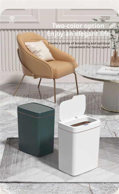 15L Smart Automatic Trash Can – Touchless Sensor Garbage Bin with Smart Bagging System for Bathroom & Home