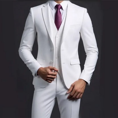 Conjunto de traje de 3 piezas para hombre – Blazer, chaleco y pantalón estilo británico, elegante traje formal de negocios o boda para hombre