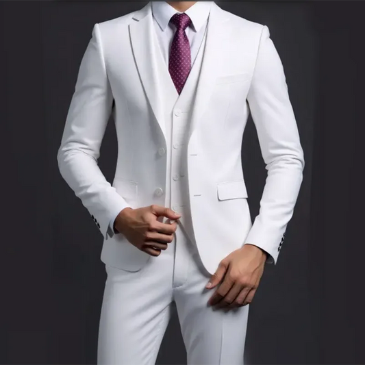 Conjunto de traje de 3 piezas para hombre – Blazer, chaleco y pantalón estilo británico, elegante traje formal de negocios o boda para hombre