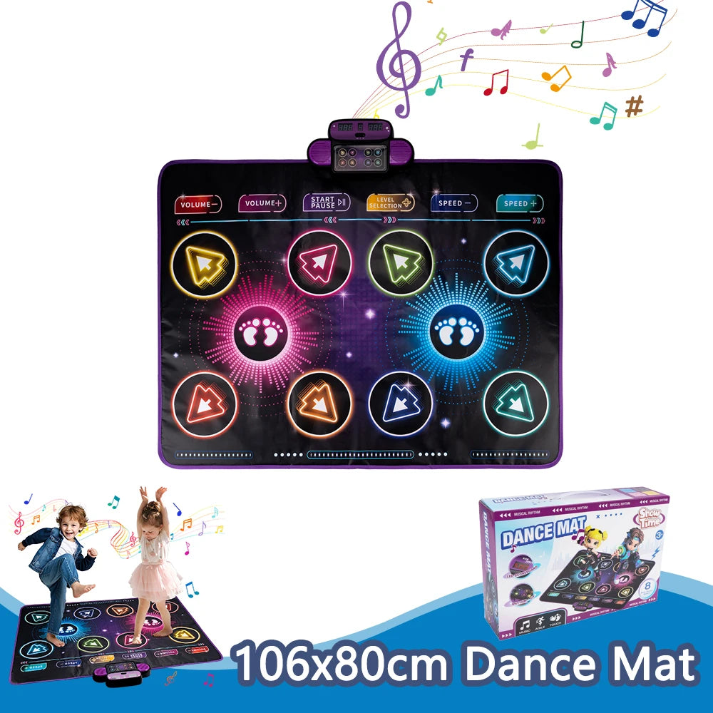 Kids Electronic Dance Mat – Double Player Music Dance Pad with 9 Levels Educational Toy