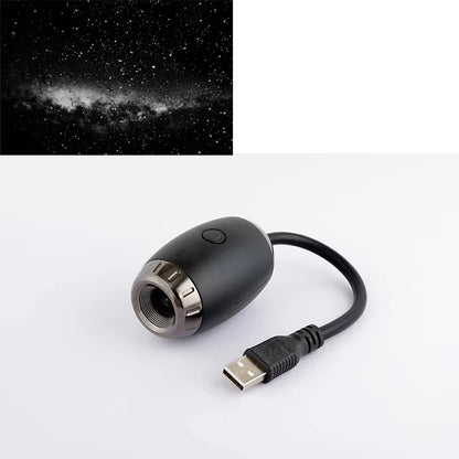 Lámpara proyector USB LED de cielo estrellado y galaxia – Luz nocturna de Saturno para coche, habitación y decoración de techo