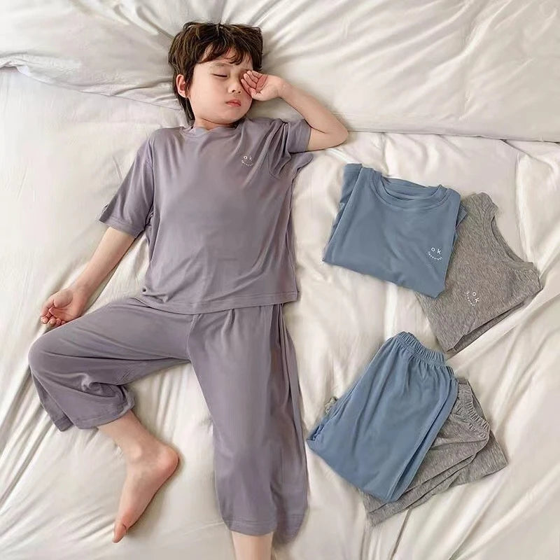 Baby 2PCS Pajama Set – Soft Modal Summer Clothes for Boys & Girls Ages 1–6 Years