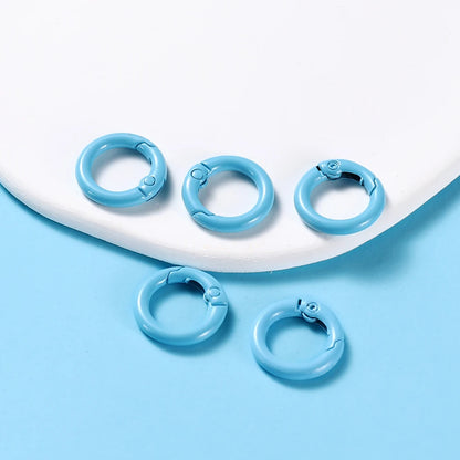 5-Piece Metal Spring O-Ring Carabiner Keychain Clips – Openable Round Buckle Connectors for DIY Keychains, Dog Chains & Jewelry Making