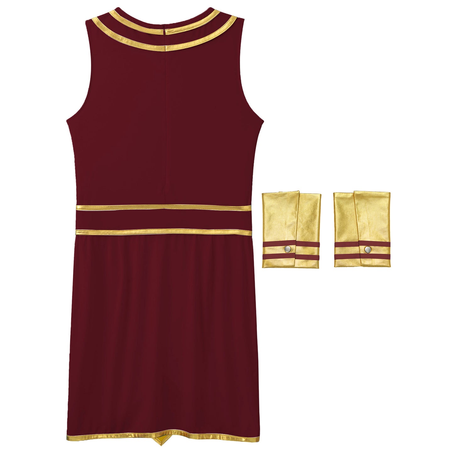 Men’s Ancient Greek & Egyptian Pharaoh Cosplay Costume – Metallic Shiny Toga Robe with Sleeves for Halloween & Roleplay