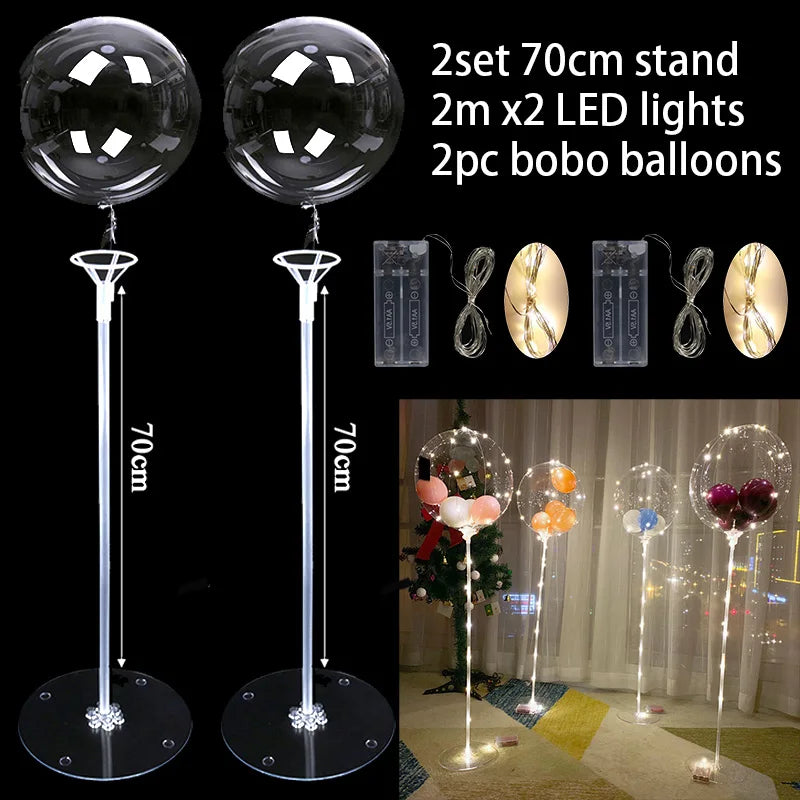 Kit de Soporte de Columna para Globos – Soporte Metálico para Globos con Base para Globos de Látex para Baby Shower, Cumpleaños, Bodas y Decoraciones de Fiestas