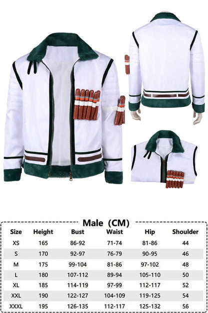 One Piece Smoker Inspired Marine Captain Cosplay Costume – Coat Jacket Outfit for Halloween, Carnival & Party Roleplay