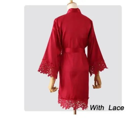 Women’s Summer Lace Kimono Robe – Bride & Bridesmaid Wedding Sleepwear Embroidered Bathrobe Night Dress