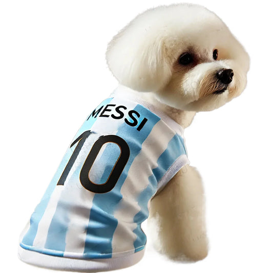Camiseta de fútbol para perros, transpirable, de verano, para deportes, para perros pequeños y gatos, ropa deportiva para cachorros