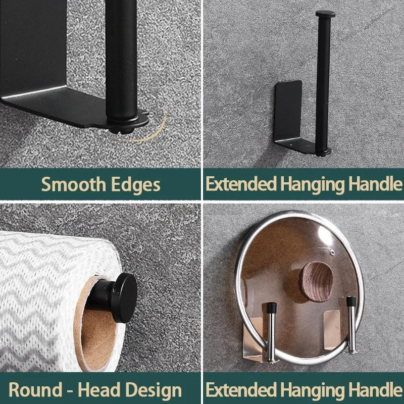 Stainless Steel Under Sink Organizer – Kitchen Towel Holder & Paper Towel Storage Rack