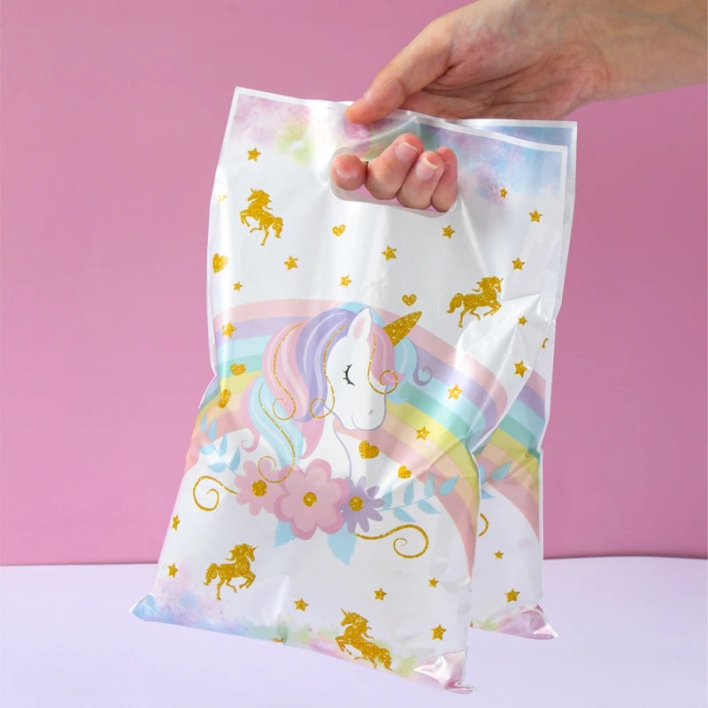 10/25/50 unidades Bolsas de Regalo de Unicornio para Dulces – Lindas Bolsas de Mano para Recuerdos de Fiesta, Decoraciones de Cumpleaños, Baby Showers, Regalos para Niños y Artículos de Celebración