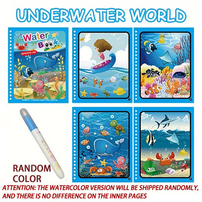 Magic Water Drawing Book – Reusable Montessori Coloring Book for Sensory Learning & Early Education