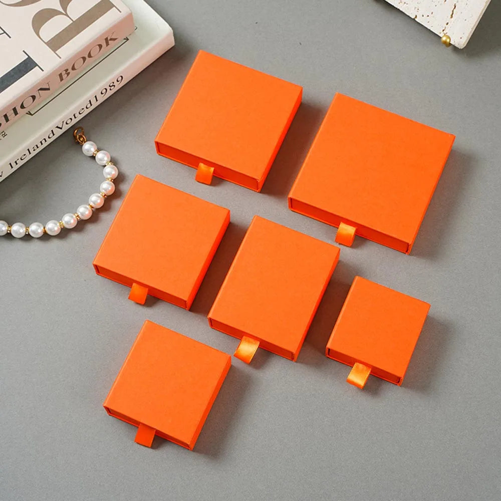 10 Cajas de regalo de joyería de papel para anillos, pendientes, collares, pulseras y empaques de recuerdos de boda
