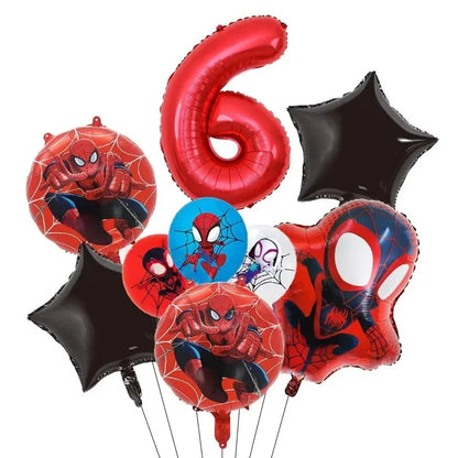Spider Hero Birthday Party Supplies Set – Kids' Party Tableware Kit with Plates, Cups, Tablecloth, Backdrop, Balloons & Decorations
