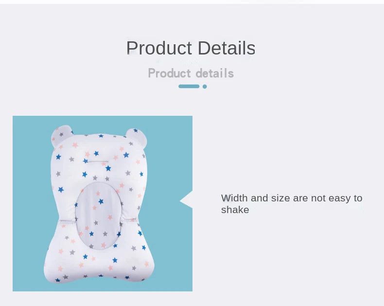 Portable Baby Bath Support Cushion – Adjustable Newborn Bathtub Pad & Foldable Infant Bath Seat
