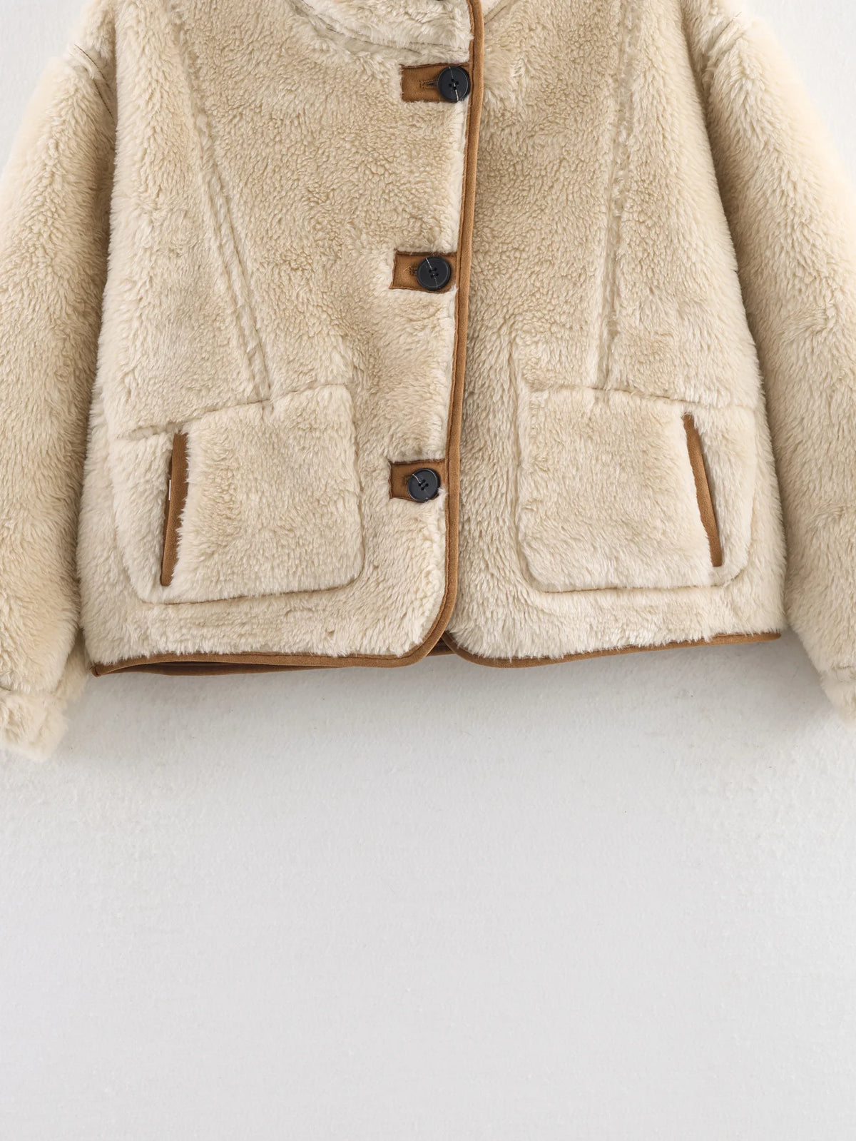 Suninbox Women’s Reversible Shearling Winter Coat – Double-Faced Sheepskin-Style Jacket, Single-Breasted Warm Oversized Outerwear