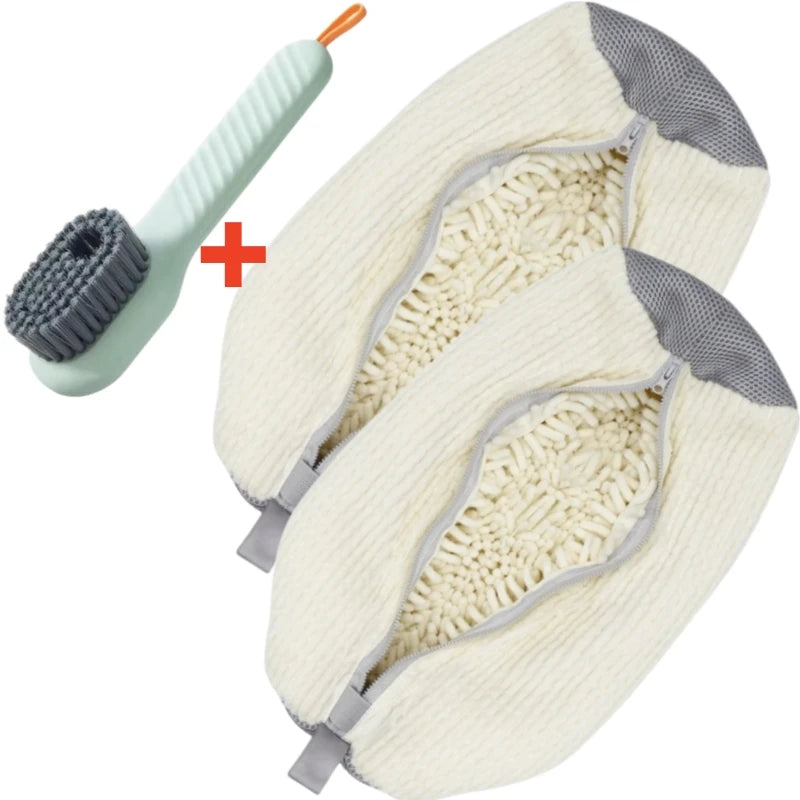 Shoe Washing Machine Bag with Cleaning Brush Set - Durable Reusable Laundry Bag for Sneakers, Running Shoes & Delicates (1, 2 or 4 Pack)
