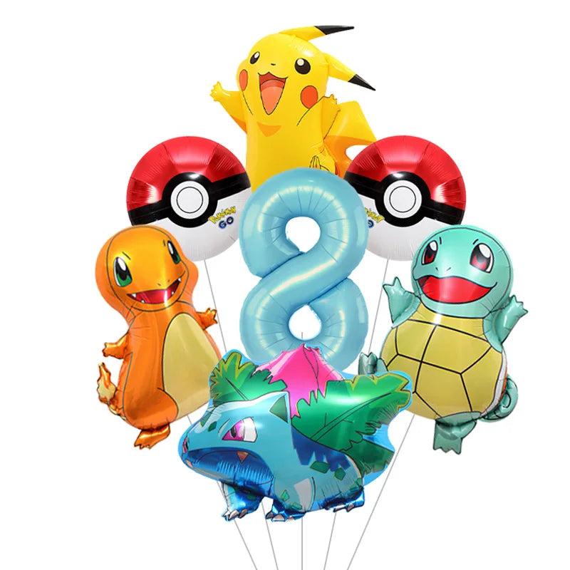 Cartoon Pikachu Shaped Foil Balloons – Aluminum Film Balloons for Indoor & Outdoor Party Decorations