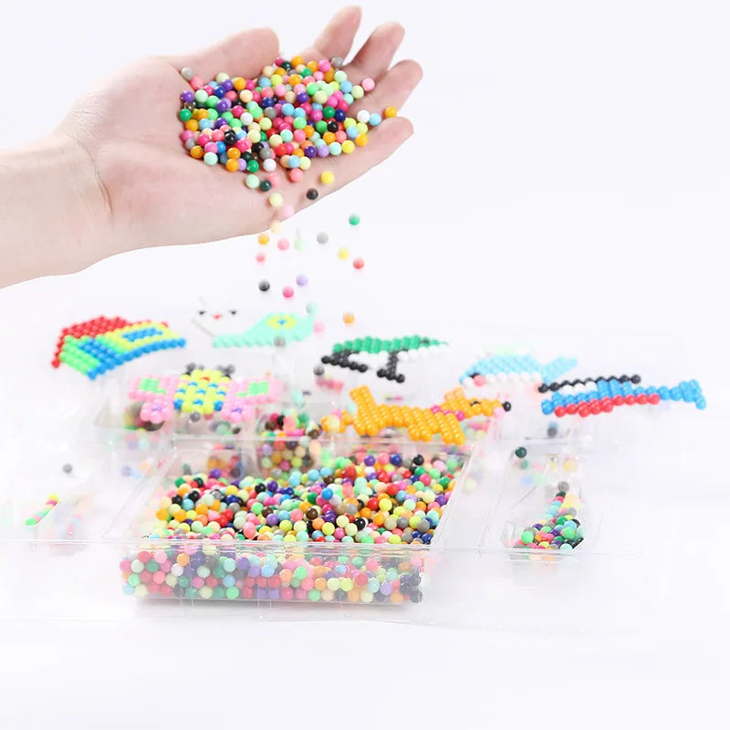 Kit de création perles à souder à l'eau 1000 pièces – Ensemble de perles magiques à pulvériser pour les arts, l'artisanat et le jeu créatif des enfants