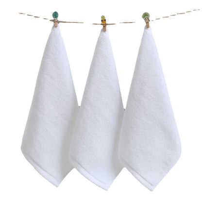 10 Toallas Blancas de Algodón – Pequeñas Toallas de Mano para Cocina, Hotel, Restaurante, Guardería y Salones de Belleza, Suaves y Absorbentes para Uso Doméstico y Comercial