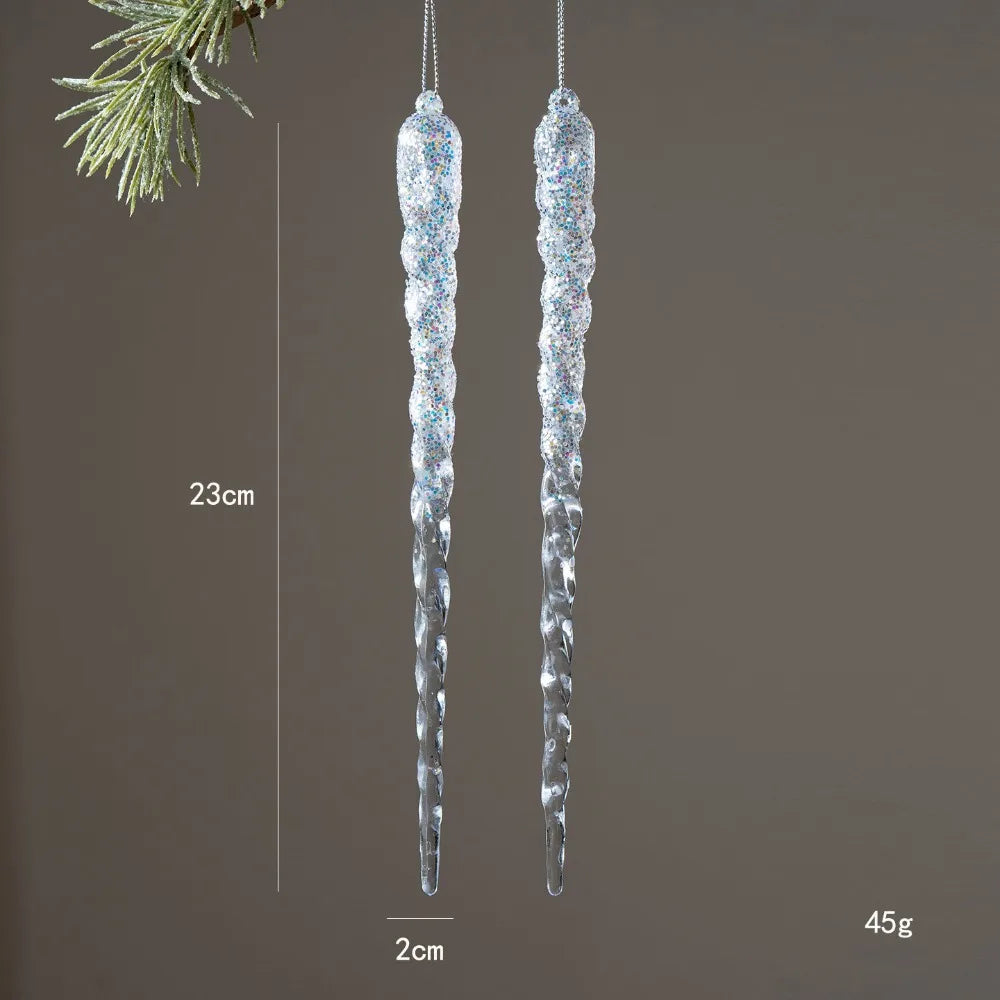 Crystal Clear Acrylic Christmas Tree Ornaments – Glitter Hanging Pendants for Holiday Parties, Xmas Tree & Festive Home Decor