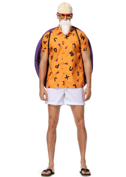 Dragon Ball Master Roshi (Kame Sennin) Cosplay Costume – Adult Men Anime Jumpsuit Outfit for Halloween, Carnival & Roleplay Events