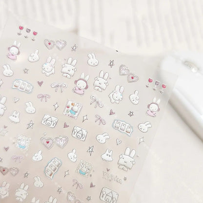 Cute Miffy 3D Nail Stickers – Kawaii Anime Glass Camera Nail Art Decorations (Holiday Gift Set)
