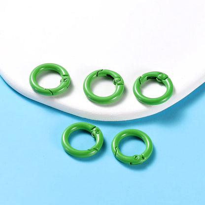 5-Piece Metal Spring O-Ring Carabiner Keychain Clips – Openable Round Buckle Connectors for DIY Keychains, Dog Chains & Jewelry Making