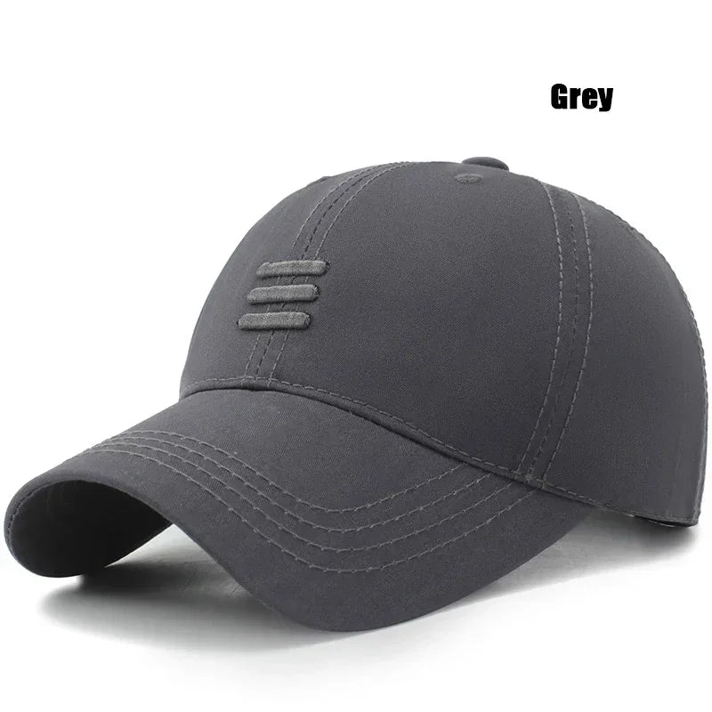 4-Color Soft Cotton Baseball Cap – Unisex Snapback Dad Hat with Three-Bar Design for Men & Women, Casual Outdoor Sports