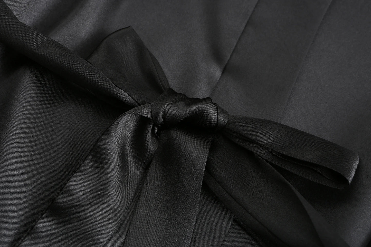 Women’s Black Satin Robe – Silky Kimono Bridal Wedding Bridesmaid Loungewear Dressing Gown
