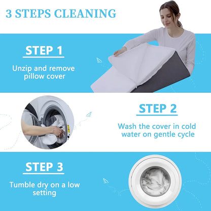 Oreiller cale de lit – Oreiller de soutien triangulaire en mousse à mémoire de forme, coussin de positionnement corporel ergonomique pour l'élévation des jambes, le confort de sommeil, le soulagement du ronflement et la relaxation dans la chambre