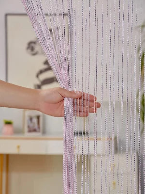 Cortina decorativa de hilos – Separador de ambientes con borlas para puertas, ventanas y decoración del hogar