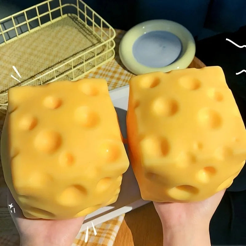Giant Cheese Squishy Toy – Extra Large Slow Rebound Fidget Stress Relief Squeeze Toy for Adults & Kids