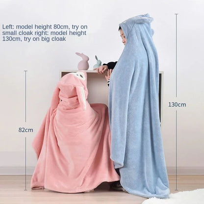 Thickened Baby Hooded Bath Towel – Super Soft Absorbent Pure Cotton Cloak Blanket for Newborns & Children