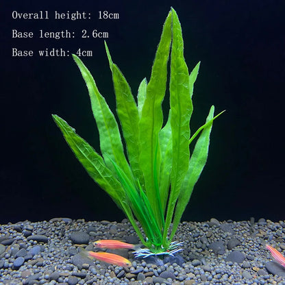 Artificial Underwater Aquarium Plants – Plastic Aquatic Fake Shrubs & Green Water Grass for Fish Tank Landscaping, Realistic Simulated Decor