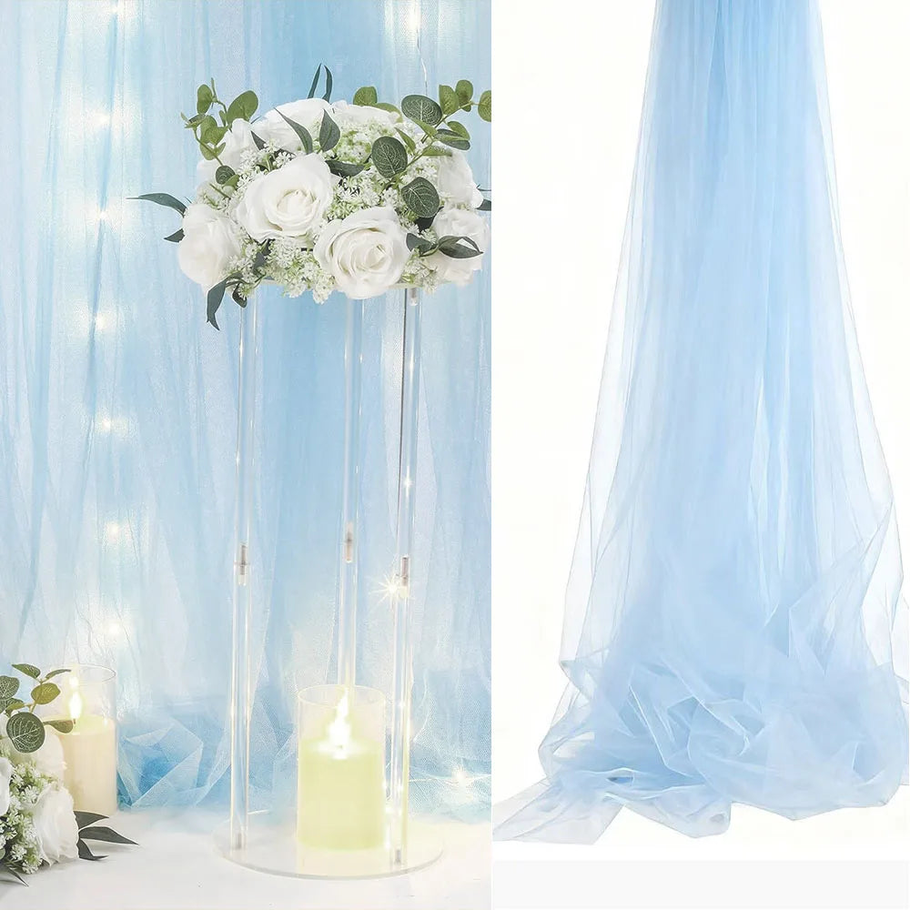 White Sheer Wedding Arch Drapes – 75cm x 6M Tulle Backdrop Fabric for Ceremonies & Parties
