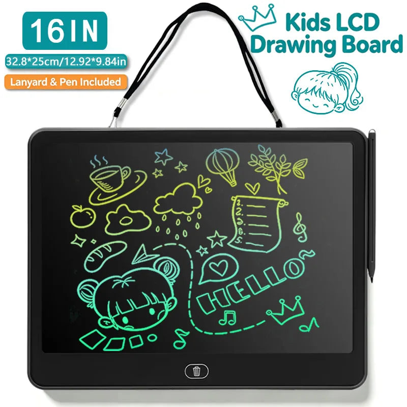8/11/13/16-Inch LCD Writing Tablet for Kids – Reusable Handwriting Pad, Drawing & Painting Board, Educational Learning Toy for Boys and Girls