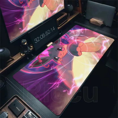 Japan Anime Gamer XXL Desk Mat – Eevee Kawaii Extended Mouse Pad (900×400 Gaming Keyboard & Mouse Pad)