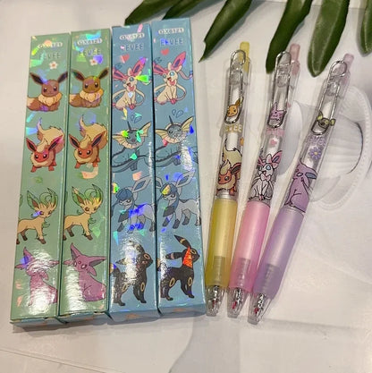 1/5/10PCS Pokémon Eeveelution Blind Box Gel Pens – Cute Anime School Stationery Black Ink Signature Pens