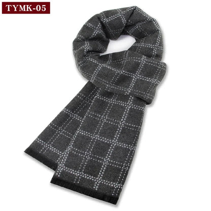 Écharpe d'hiver en imitation cachemire pour homme, douce à carreaux, chaude en mélange de laine, longue, châle, cache-col