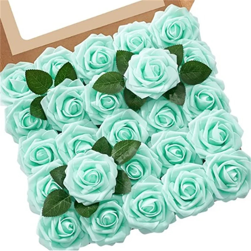 Rosas artificiales de espuma, de 10 a 100 unidades – Rosas sintéticas realistas para ramos de boda, centros de mesa, decoraciones para fiestas, regalos para el Día de la Madre y San Valentín, arreglos florales de bricolaje