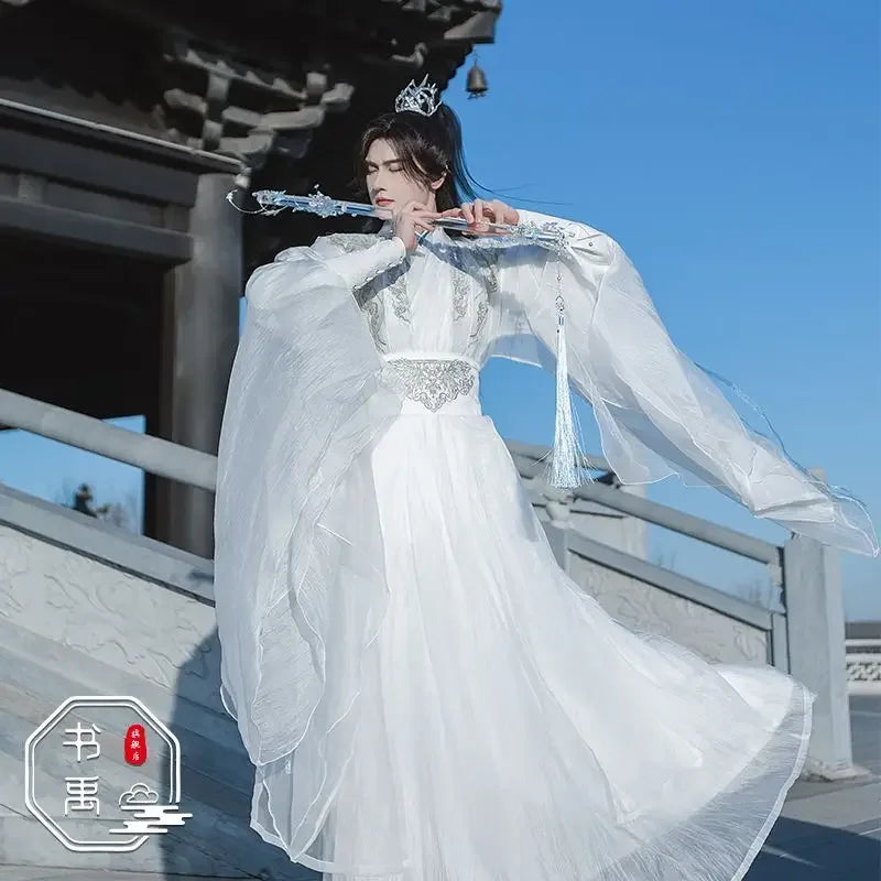 2HA Chu Wanning Cosplay Costume – White Ancient Hanfu Dress Inspired by Mo Ran & Chu Wanning (The Husky and His White Cat Shizun) Chinese Drama Outfit for Halloween, Convention & Roleplay