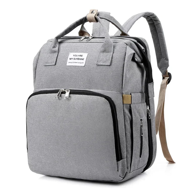 Sac à langer de grande capacité pour bébés avec matelas à langer – Sac à langer de maternité imperméable pour mamans avec rangement pour biberons et lit de bébé