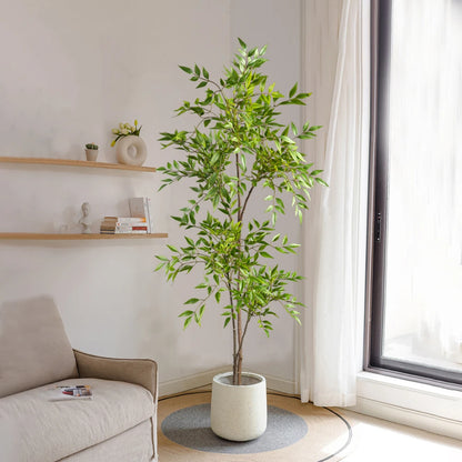 75-140cm Artificial Nandina Plant – Realistic Faux Tropical Palm Bamboo Leaves for Home, Garden, Office, Balcony & Indoor Outdoor Décor
