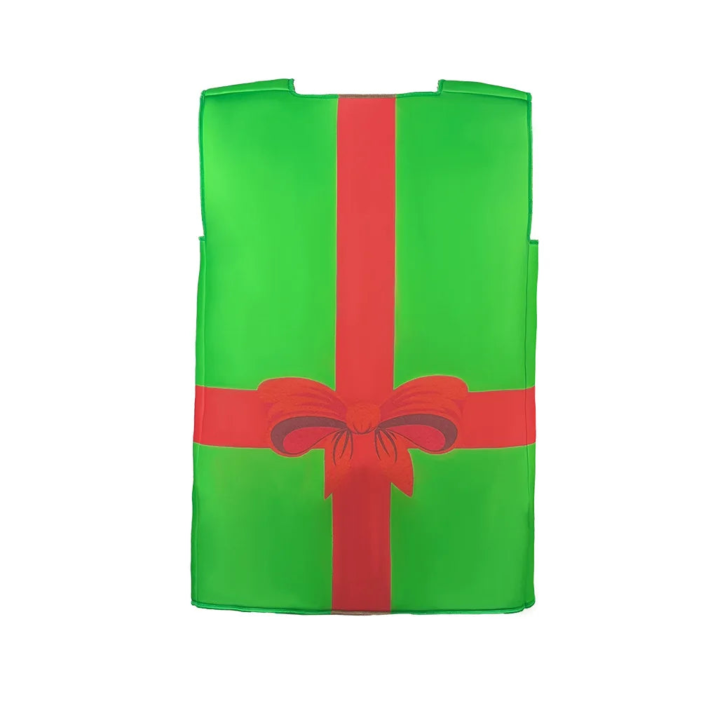 Adult Christmas Gift Box Costume, Funny Present Box Cosplay Outfit for Women and Girls, Novelty Christmas Party Dress-Up Costume for New Year, Family Matching, Stage Shows and Holiday Events