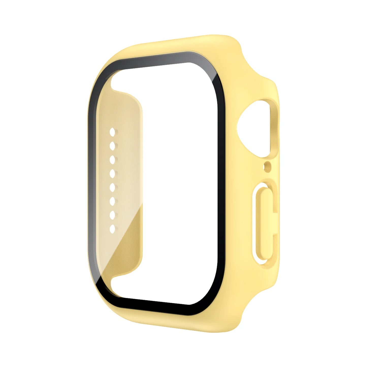 Funda con protector de pantalla de cristal templado para Apple Watch Series 10, 9, 8, 7, 6, SE y 5 (38 mm-46 mm) – Cubierta protectora completa 2 en 1