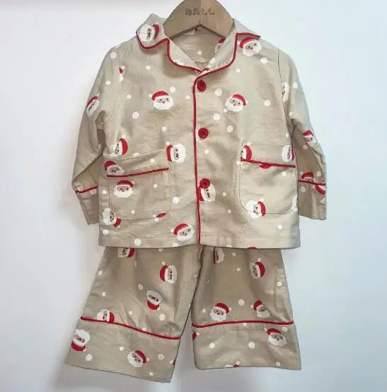 Cartoon Bear Kids Pajama Set – Soft Cotton Two-Piece Sleepwear for Boys & Girls, Comfortable Spring & Autumn Home Clothing